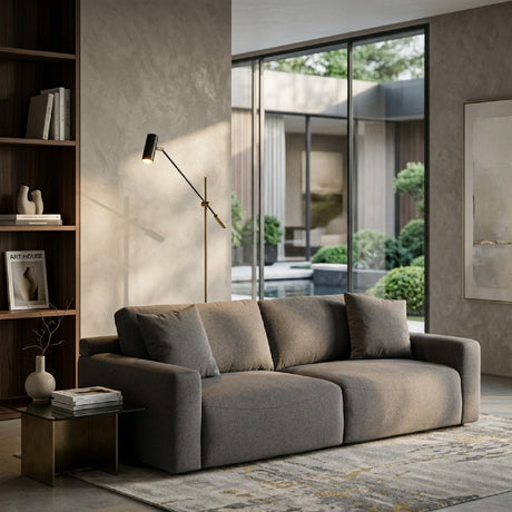   Gray Square-Armed Sofa | Oroa.com