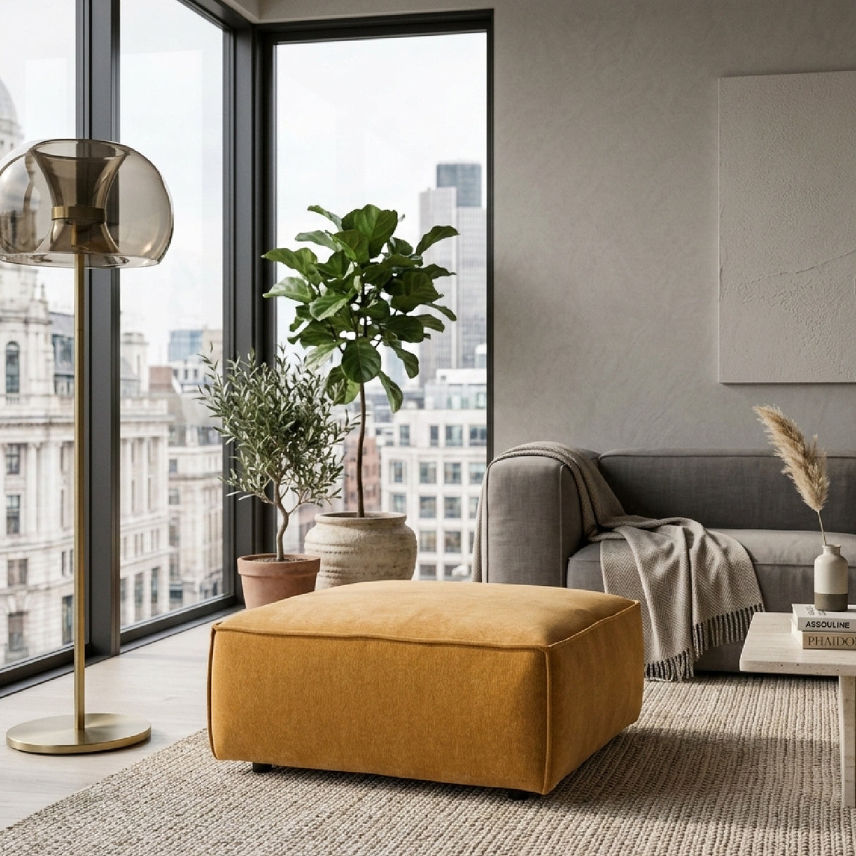 Orange Modular Ottoman | OROA Modern Gene | Oroa.com