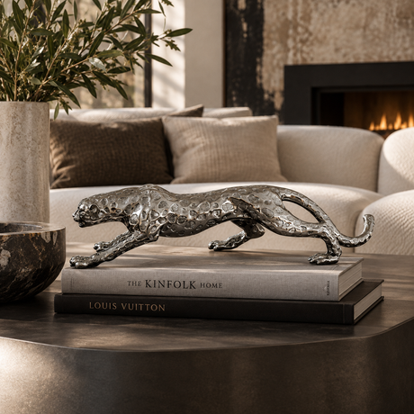 Silver Animal Sculpture - OROA Modern Jaguar - view 2