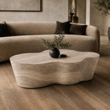 Travertine Concrete Coffee Table | OROA Modern Meru