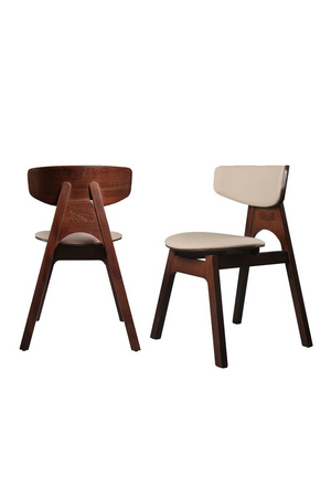 Beechwood Framed Leather Dining Chairs (2) | OROA Modern Beeler | Oroa.com