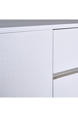 White Crocodile-Textured Sideboard | OROA Modern Skyline | Oroa.com