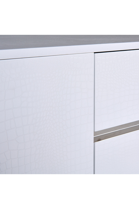 White Crocodile-Textured Sideboard | OROA Modern Skyline | Oroa.com