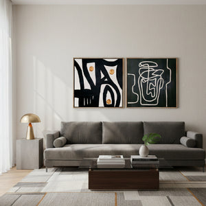 Abstract Line Painting Set (2) | OROA Modern Burste