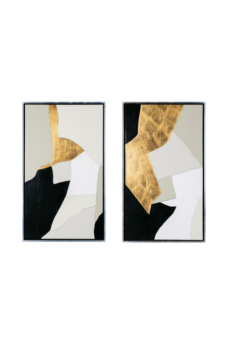 Gold Leaf Abstract Painting Set (2) | OROA Modern Shapes | Oroa.com