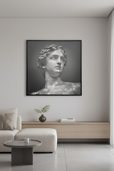 Gray Statue Painting 59" x 59" | OROA Modern Bile