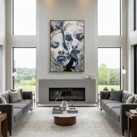 Two Female Portrait Painting 47" x 71" | OROA Modern Sorella