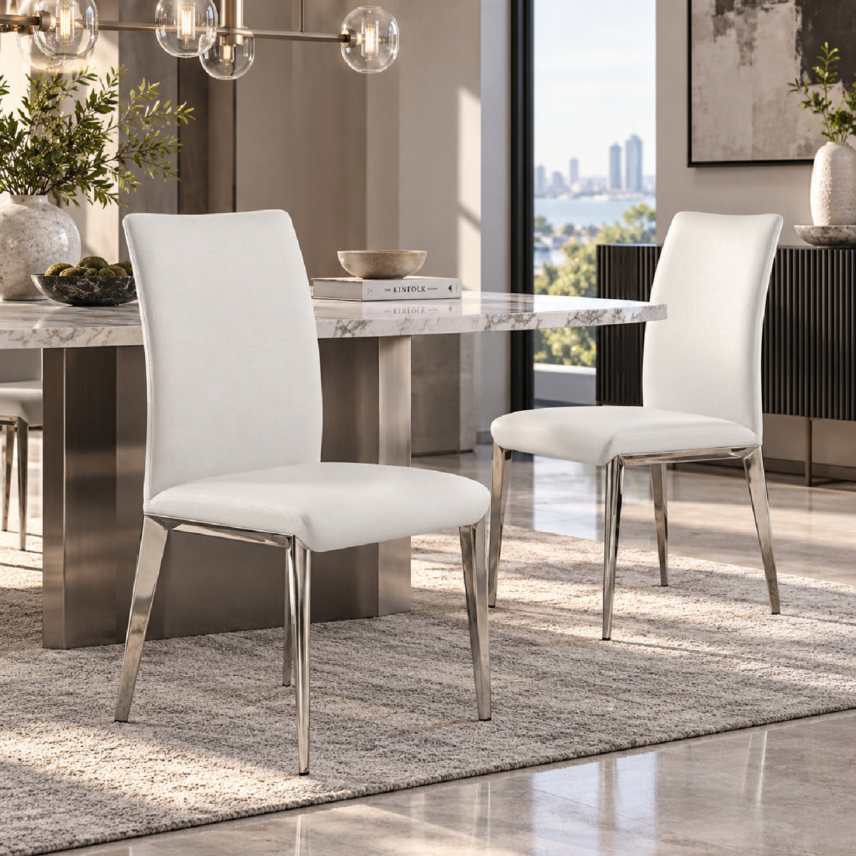 Vegan Leather Dining Chairs (2) | OROA Modern Taryn
