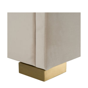   Beige Velvet Bed | Oroa.com