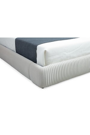 White Fluted Fabric Bed | OROA Modern Hortman | Oroa.com