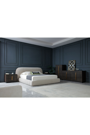 White Fluted Fabric Bed | OROA Modern Hortman | Oroa.com