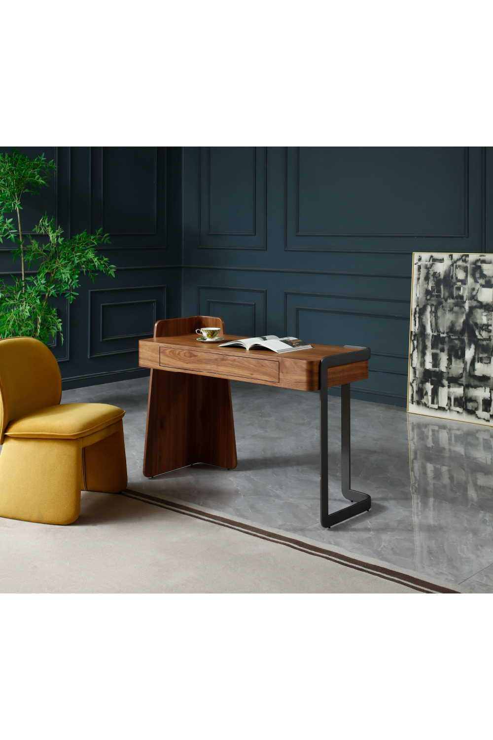 Walnut 2-Drawer Writing Desk | OROA Modern Langford | Oroa.com