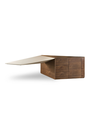 Beige Leather Desk | OROA Modern Kerouac | Oroa.com