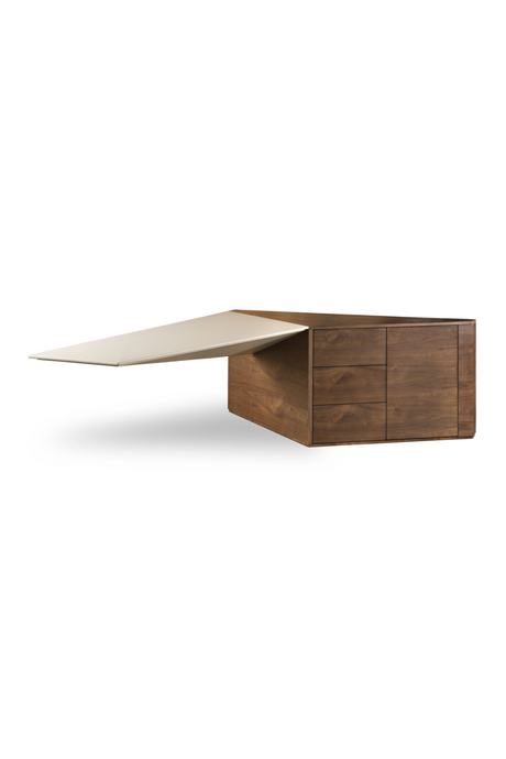 Beige Leather Desk | OROA Modern Kerouac | Oroa.com