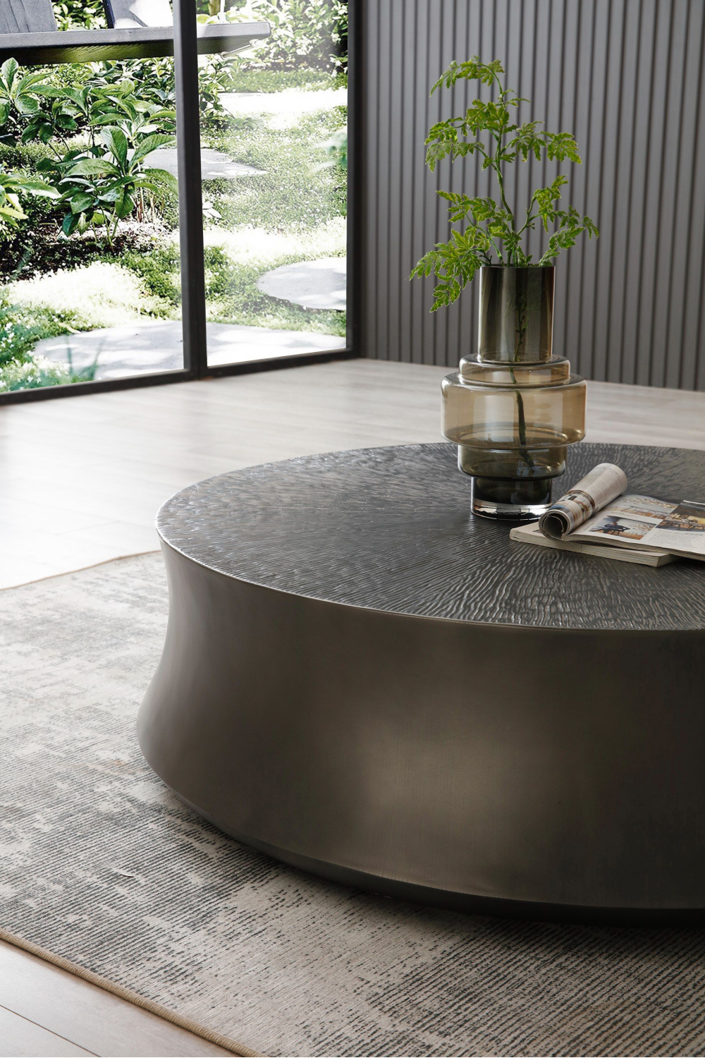 Antique Gray Round Coffee Table | OROA Modern Airdrie | Oroa.com