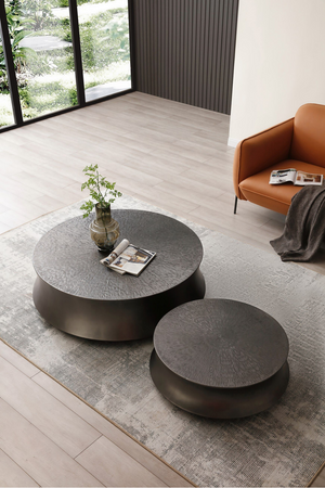 Antique Gray Round Coffee Tables (2) | OROA Modern Airdrie | Oroa.com