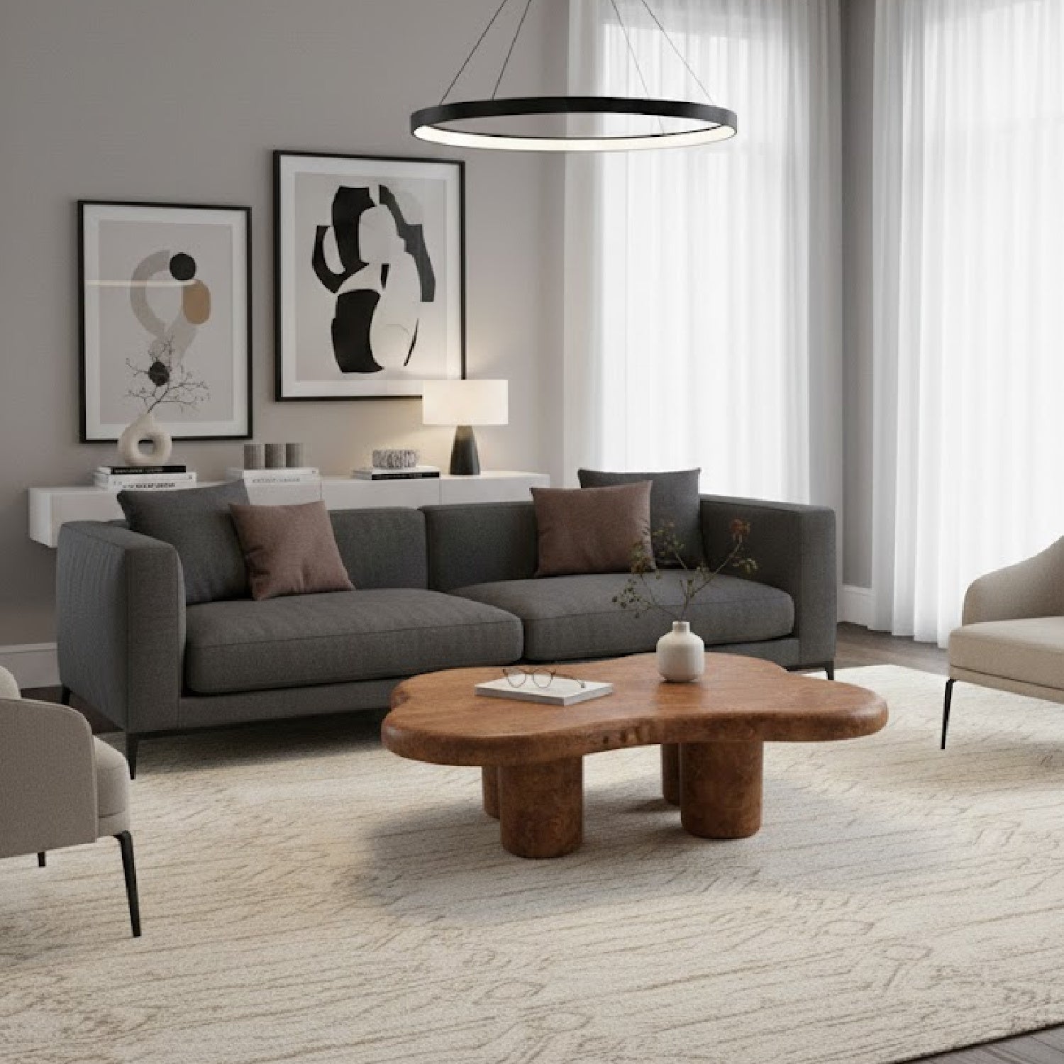 Burl Wood Freeform Coffee Table | OROA Modern Weskan | OROA