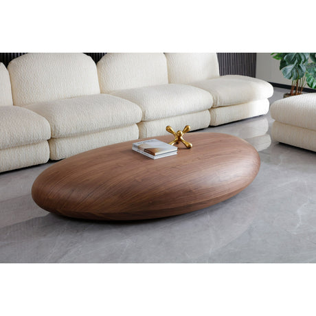 Pebble-Shaped Walnut Coffee Table | OROA Modern Walnut