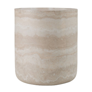 Round Travertine End Table | OROA Modern Cozad