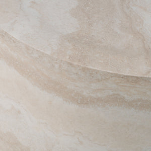 Round Travertine End Table | OROA Modern Cozad