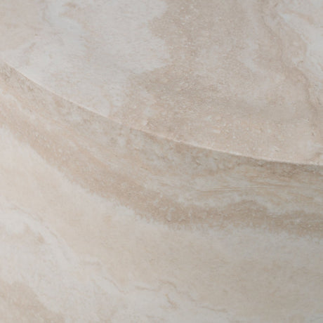 Round Travertine End Table | OROA Modern Cozad