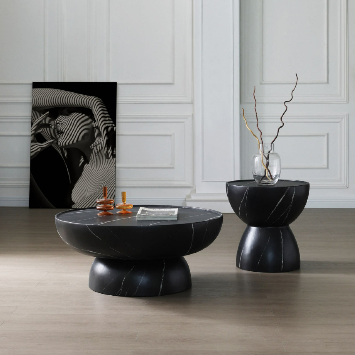   Black Fiberglass End Table | Oroa.com