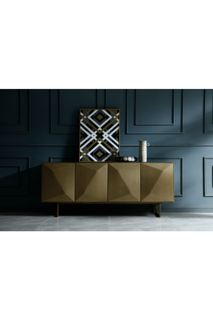 Faceted Antique Brass Sideboard | OROA Modern Vanguard | Oroa.com