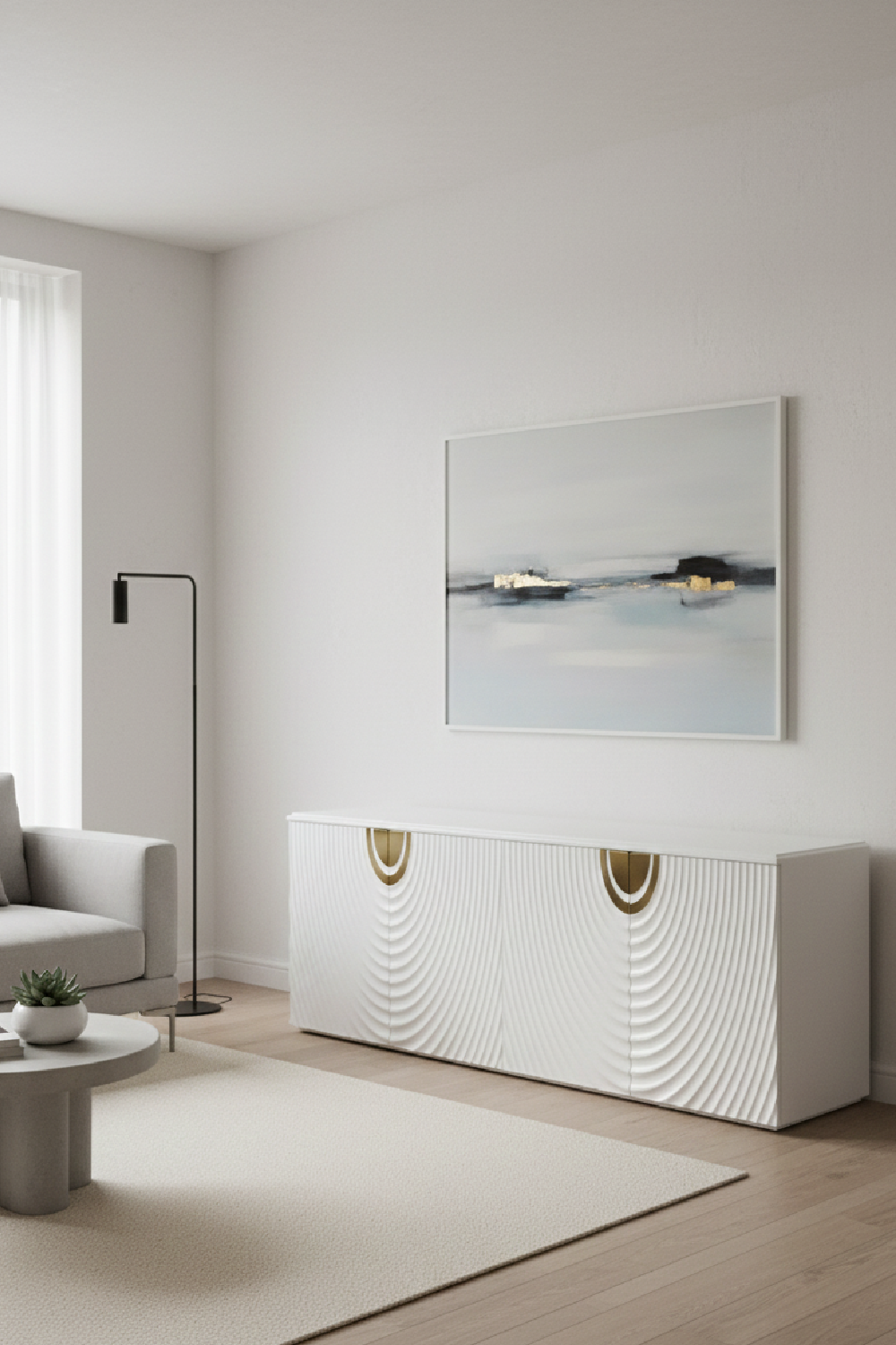 White 4-Door Sideboard | OROA Modern G1869