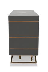 Rose Gold Inlaid 4-Door Sideboard | OROA Modern Katzu | Oroa.com