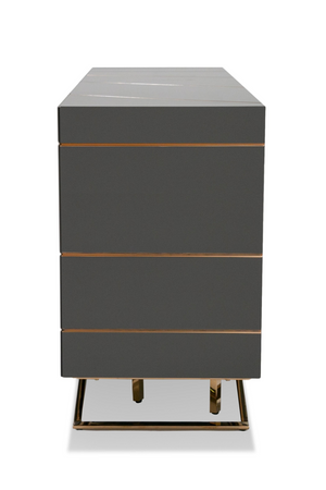 Rose Gold Inlaid 4-Door Sideboard | OROA Modern Katzu | Oroa.com