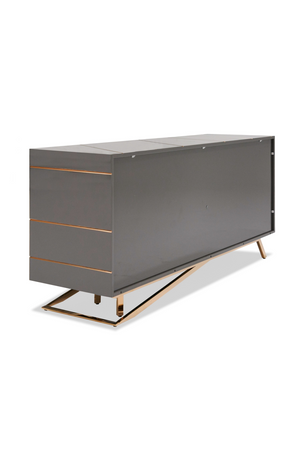 Rose Gold Inlaid 4-Door Sideboard | OROA Modern Katzu | Oroa.com