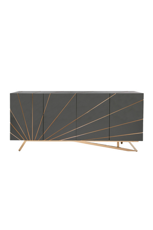Rose Gold Inlaid 4-Door Sideboard | OROA Modern Katzu | Oroa.com