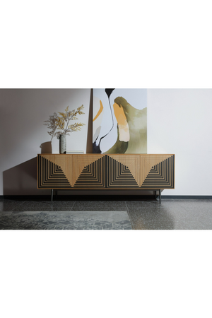 Geometric Patterned Oak Sideboard | OROA Modern Azteca | Oroa.com