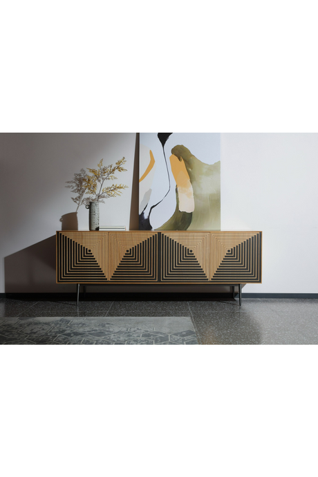 Geometric Patterned Oak Sideboard | OROA Modern Azteca | Oroa.com