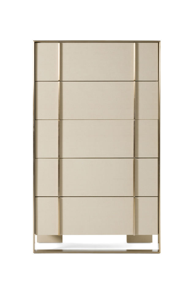 Beige Shagreen 5-Drawer Chest | OROA Modern Cartier | Oroa.com