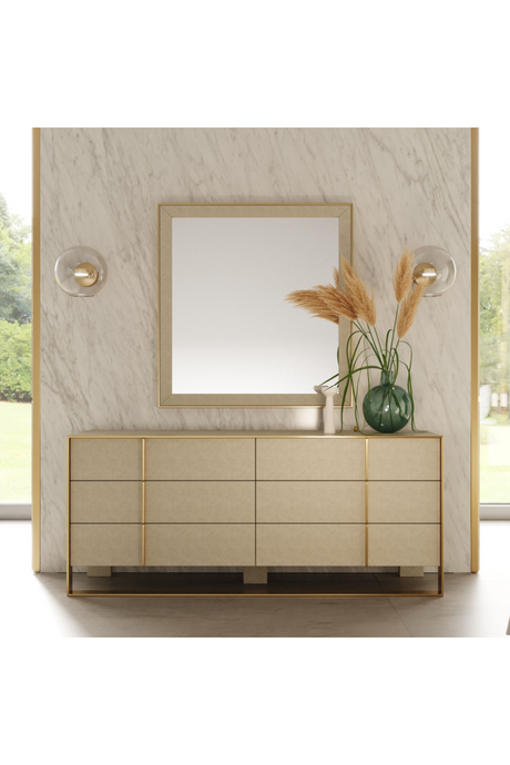 Beige Shagreen 6-Drawer Dresser | OROA Modern Cartier | Oroa.com