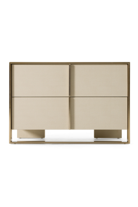 Beige Shagreen 2-Drawer Nightstand | OROA Modern Cartier | Oroa.com
