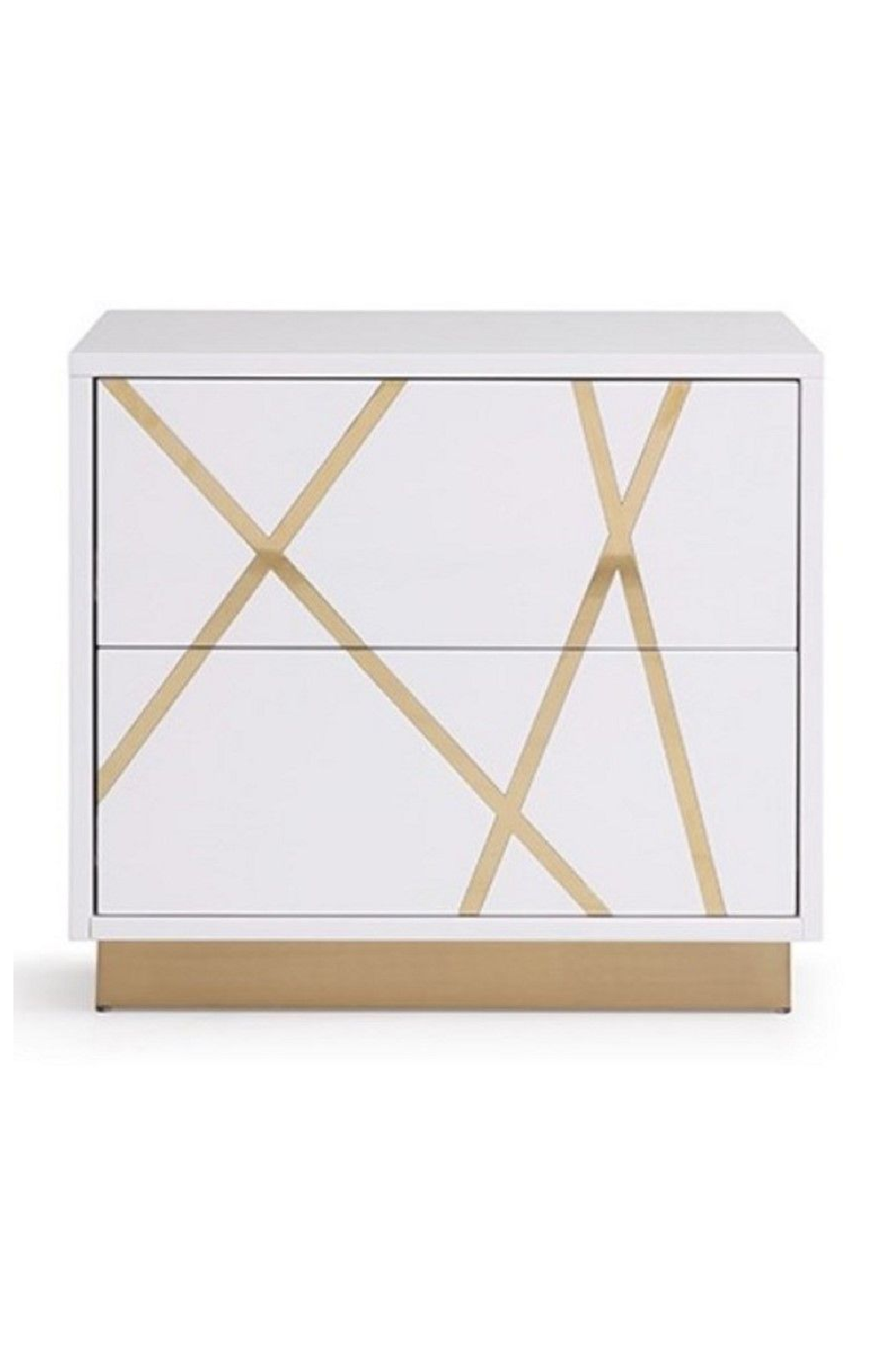 Gold Accent 2-Drawer Nightstand | OROA Modern Nixa | Oroa.com