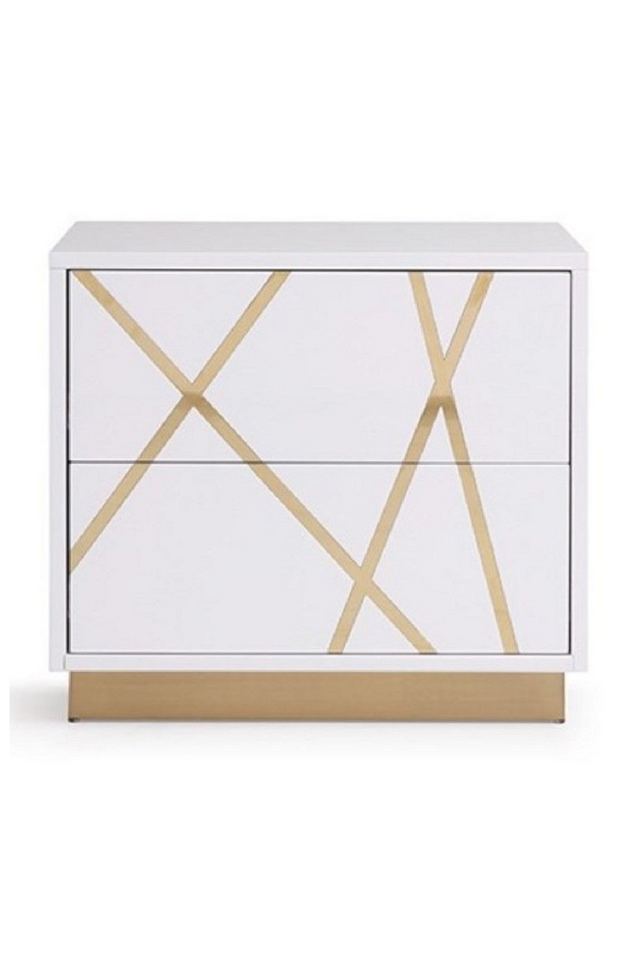 Gold Accent 2-Drawer Nightstand | OROA Modern Nixa | Oroa.com