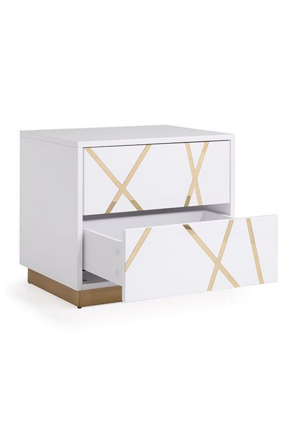 Gold Accent 2-Drawer Nightstand | OROA Modern Nixa | Oroa.com