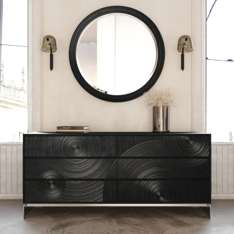   Matte Black Ash 6-Drawer Dresser | Oroa.com