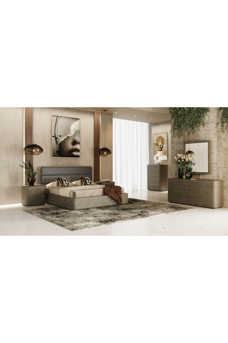 Beige Shagreen 5-Drawer Chest | OROA Modern Lois | Oroa.com