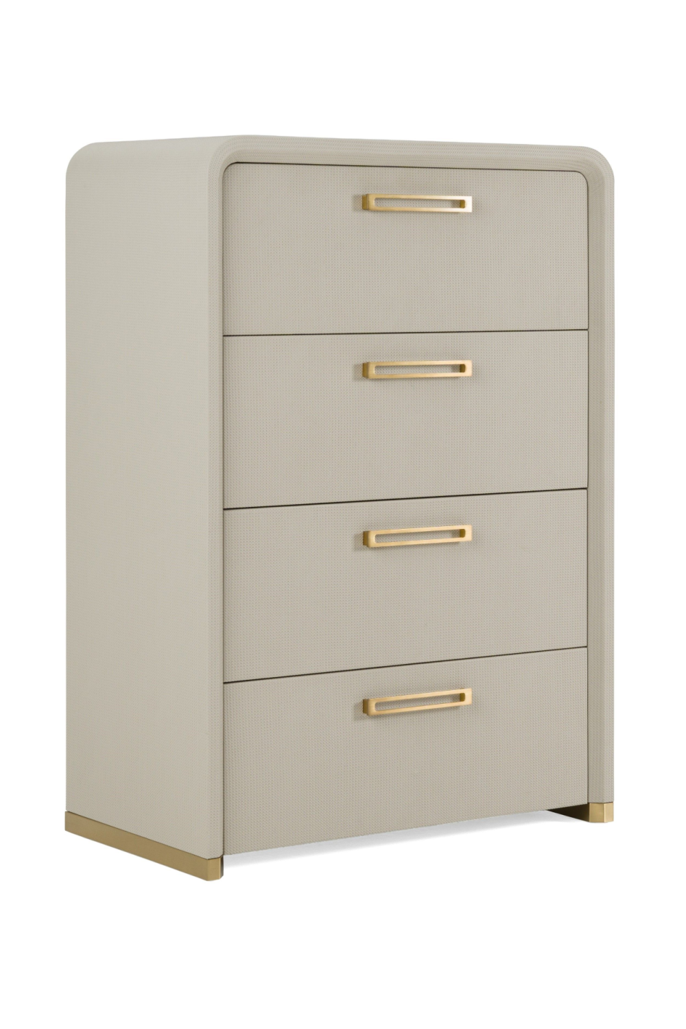 Beige Leatherette 4-Drawer Chest | OROA Modern Florence | Oroa.com