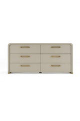 Beige Vegan Leather 6-Drawer Dresser | OROA Modern Florence | Oroa.com