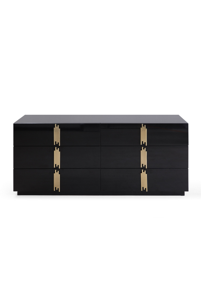 Mirrored Black 6-Drawer Dresser | OROA Modern Token | Oroa.com