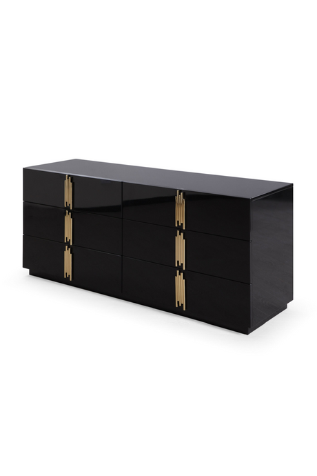 Mirrored Black 6-Drawer Dresser | OROA Modern Token | Oroa.com