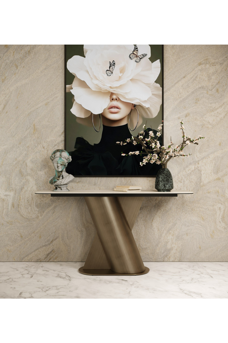 Travertine Bronze Console Table | OROA Modern Kiefer | Oroa.com