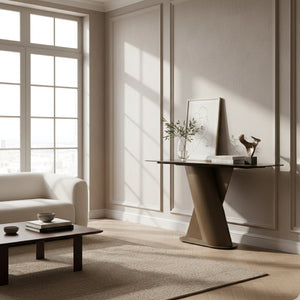   Travertine Bronze Console Table | Oroa.com