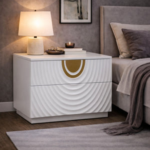  White 2-Drawer Nightstand | Oroa.com