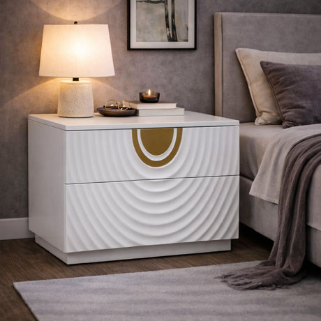   White 2-Drawer Nightstand | Oroa.com